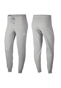 Spodnie dresowe damskie Nike Essentials Pant Tight treningowe bawełniane. Kolor: szary. Materiał: bawełna, dresówka