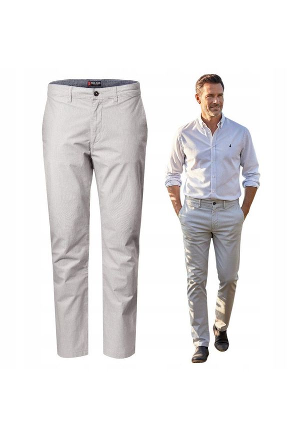 Lekkie, Bawełniane Spodnie - Wiosna, Lato - Pako Jeans - Jasny Popiel. Materiał: bawełna, elastan. Sezon: wiosna, lato