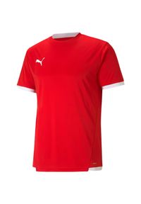 Puma - Męska Koszulka TeamLIGA. Kolor: czerwony