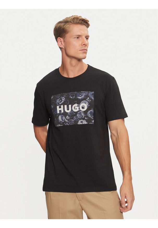 Hugo T-Shirt 50523999 Czarny Regular Fit. Kolor: czarny. Materiał: bawełna