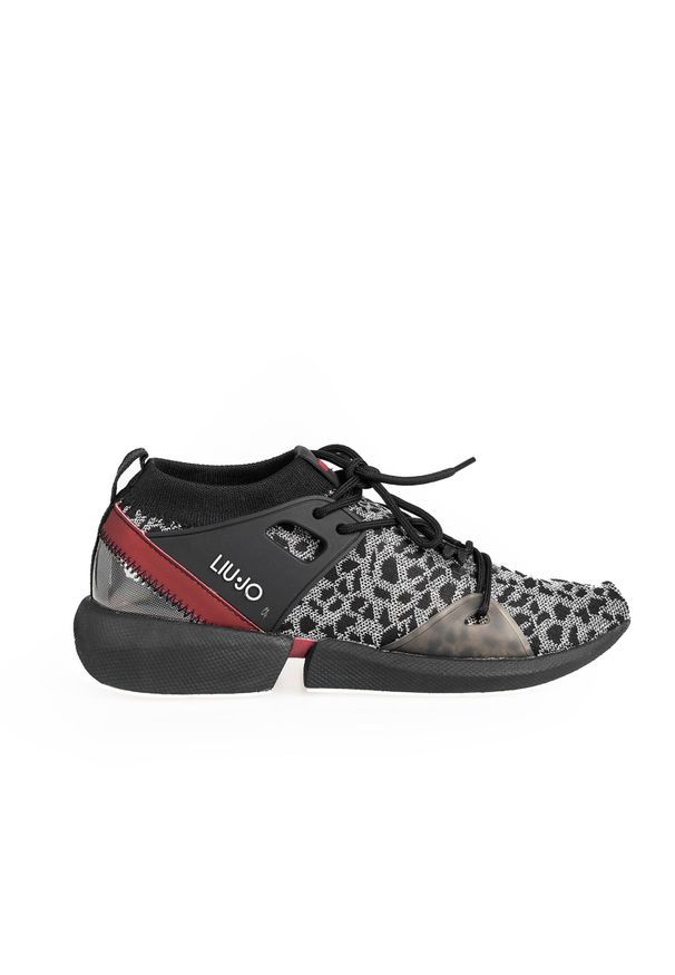 Liu Jo - Liu-Jo Sneakersy | B69045 TX022 | Yulia 01 | Kobieta | Czarny, Srebrny. Kolor: czarny, srebrny, wielokolorowy. Materiał: materiał, skóra ekologiczna. Wzór: aplikacja, motyw zwierzęcy