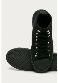 Altercore - Trampki Romia. Nosek buta: okrągły. Zapięcie: sznurówki. Kolor: czarny. Materiał: guma