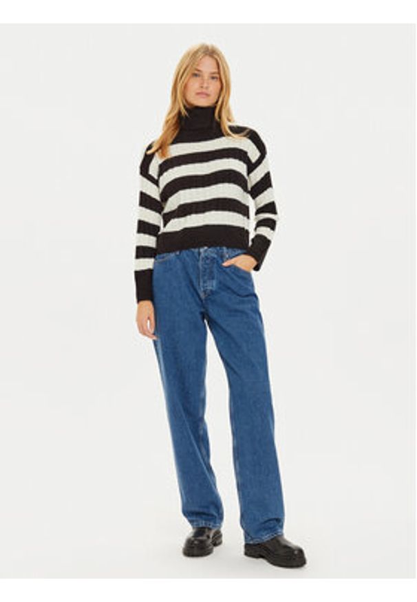 Brave Soul Golf LK-230GEMINI Czarny Regular Fit. Typ kołnierza: golf. Kolor: czarny. Materiał: syntetyk