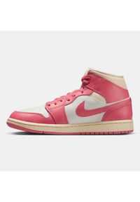 Nike Air Jordan 1 Mid "Pink Salt" Sneakersy damskie. Okazja: na uczelnię. Kolor: różowy. Materiał: guma, syntetyk, skóra. Szerokość cholewki: normalna. Model: Nike Air Jordan #4