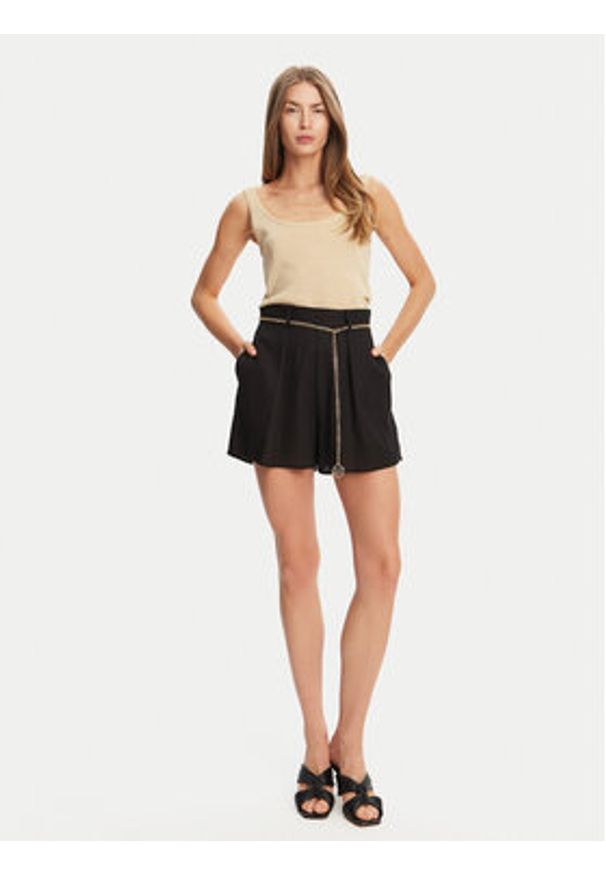 Rinascimento Szorty materiałowe CFC0124444003 Czarny Regular Fit. Kolor: czarny. Materiał: wiskoza