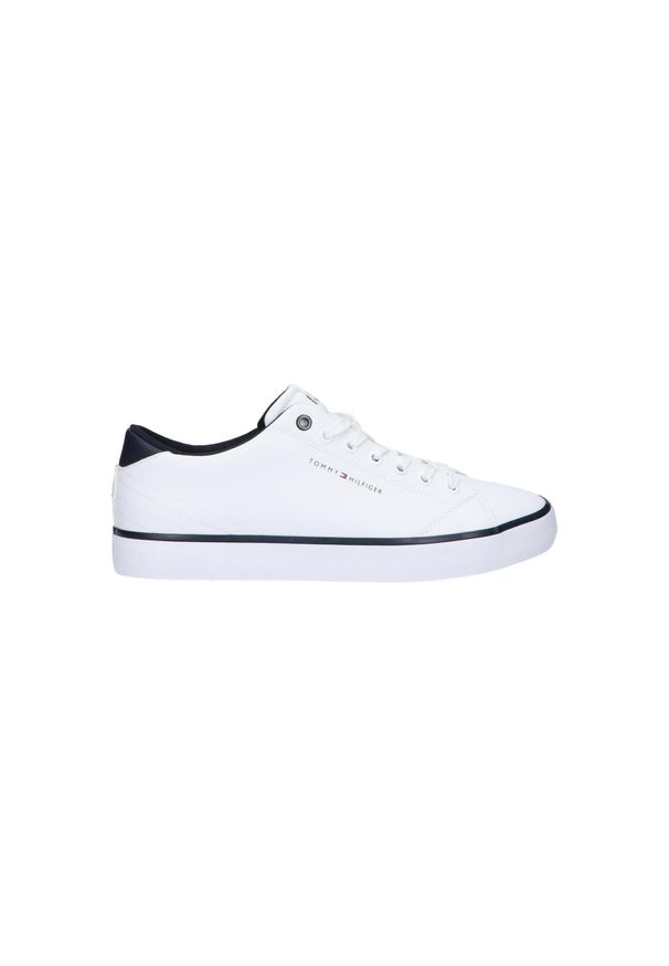 TOMMY HILFIGER - Tenisówki Tommy Hilfiger Model Th Hi Vulc Core Low Leather Ess Kolor Biały. Kolor: biały. Materiał: tkanina, skóra