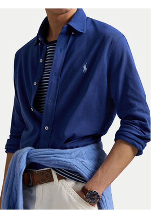 Polo Ralph Lauren Koszula 710654408140 Granatowy Regular Fit. Typ kołnierza: polo. Kolor: niebieski. Materiał: bawełna