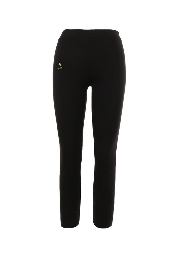Born2be - Czarne Legginsy Purah. Kolor: czarny. Długość: długie. Wzór: nadruk, gładki, aplikacja