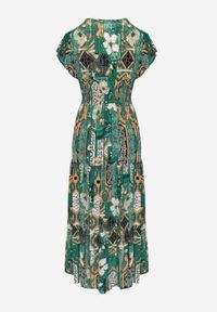 Renee - Zielona Sukienka z Wiskozy Maxi z Gumką w Pasie Weha. Kolor: zielony. Materiał: wiskoza. Sezon: lato. Długość: maxi #6