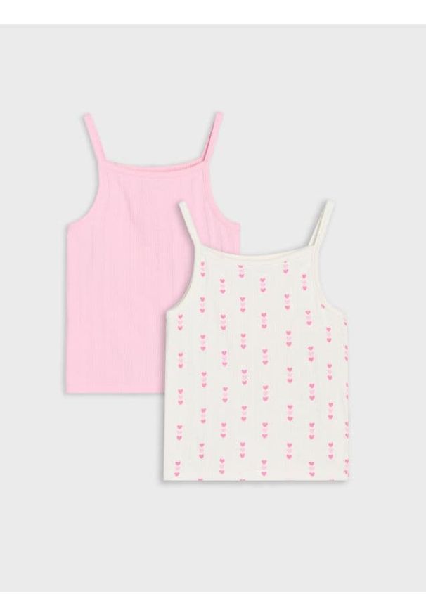 Sinsay - Koszulki na ramiączkach 2 pack - wielobarwny. Długość rękawa: na ramiączkach