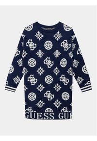 Guess Sukienka dzianinowa J3BK04 Z3AH0 Niebieski Regular Fit. Kolor: niebieski. Materiał: syntetyk #1