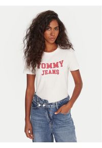 Tommy Jeans T-Shirt Varsity DW0DW21966 Biały Regular Fit. Kolor: biały. Materiał: bawełna