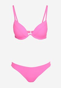 Renee - Fuksjowe Bikini Usztywniany Biustonosz z Zapięciem z Tyłu i Majtkami Figami Ermarie. Kolor: różowy #5