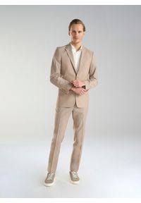 Pako Lorente - PAKO LORENTE – Beżowa wełniana marynarka męska. Okazja: na komunię, na ślub cywilny, na wesele. Kolor: beżowy. Materiał: wełna. Styl: boho #8