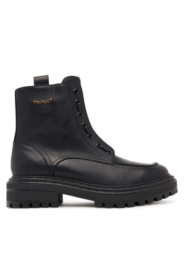 TwinSet - TWINSET Botki 252TCP184 Czarny. Kolor: czarny. Materiał: skóra