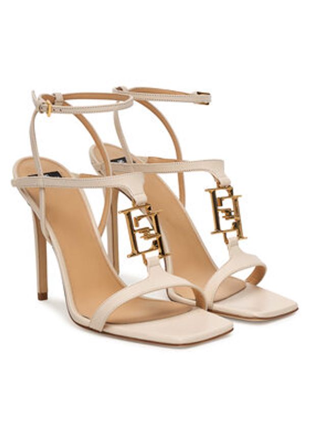 Elisabetta Franchi Sandały SA07B61E2 Écru. Kolor: kremowy. Materiał: skóra
