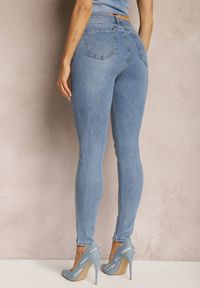 Renee - Niebieskie Casualowe Skinny Jeansy na Suwak Nelantha. Okazja: na co dzień. Kolor: niebieski. Styl: casual #2