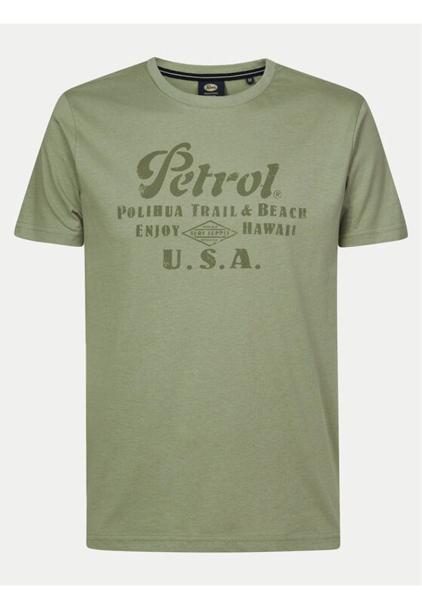 Petrol Industries T-Shirt M-1040-TSR600 Zielony Regular Fit. Kolor: zielony. Materiał: bawełna