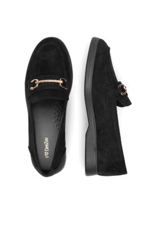 DeeZee Loafersy DS1590-2 Czarny. Kolor: czarny. Materiał: materiał