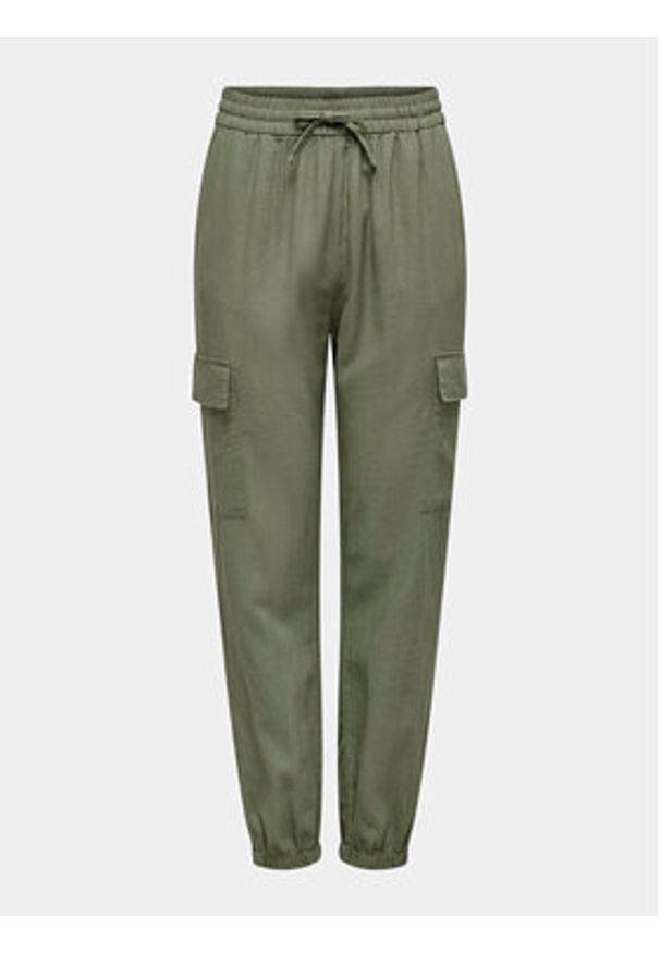 only - ONLY Spodnie dresowe Caro 15310987 Zielony Cargo Fit. Kolor: zielony. Materiał: len