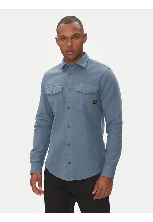 G-Star RAW - G-Star Raw Koszula Marine D24963-D454 Niebieski Slim Fit. Kolor: niebieski. Materiał: bawełna. Styl: marine