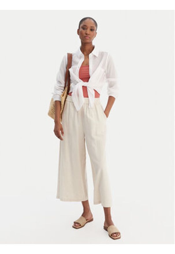 Seafolly Koszula Breeze 55428-TO Biały Regular Fit. Kolor: biały. Materiał: bawełna