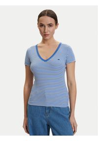 Tommy Jeans T-Shirt DW0DW17385 Niebieski Slim Fit. Kolor: niebieski. Materiał: bawełna #1