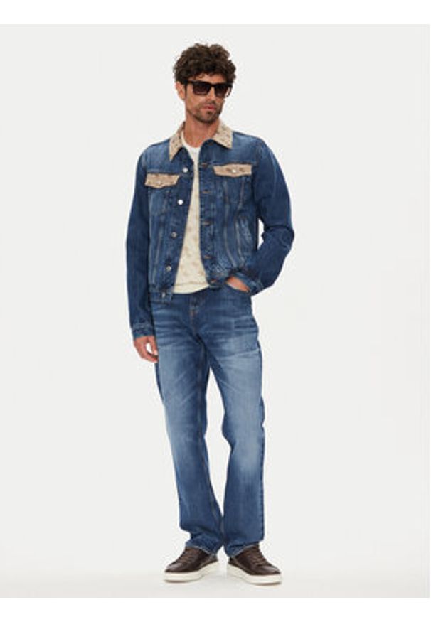 Guess Kurtka jeansowa M5YXN1 D5KT3 Granatowy Regular Fit. Kolor: niebieski. Materiał: bawełna
