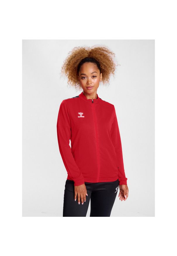 Damska bluza dresowa Hummel Authentic Pl. Kolor: wielokolorowy, czerwony, różowy. Materiał: dresówka. Sport: fitness