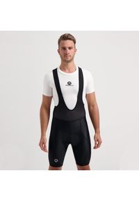ROGELLI - Spodenki rowerowe męskie Rogelli BASIC DE LUXE na szelkach. Kolor: czarny. Sport: kolarstwo