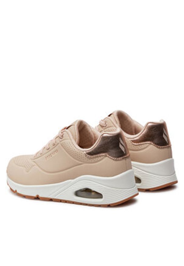 skechers - Skechers Sneakersy Uno Shimmer Away 155196/NAT Różowy. Kolor: różowy. Materiał: skóra