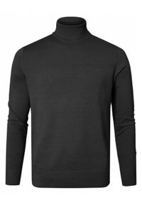 Bawełniany Męski Golf - Pako Jeans - Czarny. Typ kołnierza: golf. Kolor: czarny. Materiał: bawełna. Styl: klasyczny #1