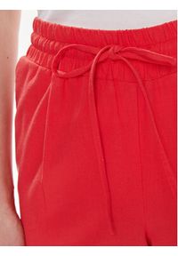 Vero Moda Spodnie materiałowe Jesmilo 10279691 Czerwony Regular Fit. Kolor: czerwony. Materiał: len, wiskoza #3