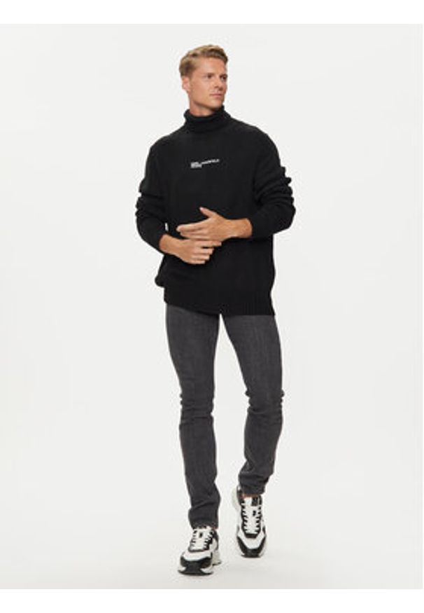 Karl Lagerfeld Jeans Golf 246D2000 Czarny Regular Fit. Typ kołnierza: golf. Kolor: czarny. Materiał: syntetyk