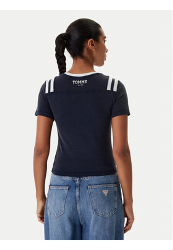 Tommy Jeans T-Shirt DW0DW22760 Granatowy. Kolor: niebieski. Materiał: bawełna