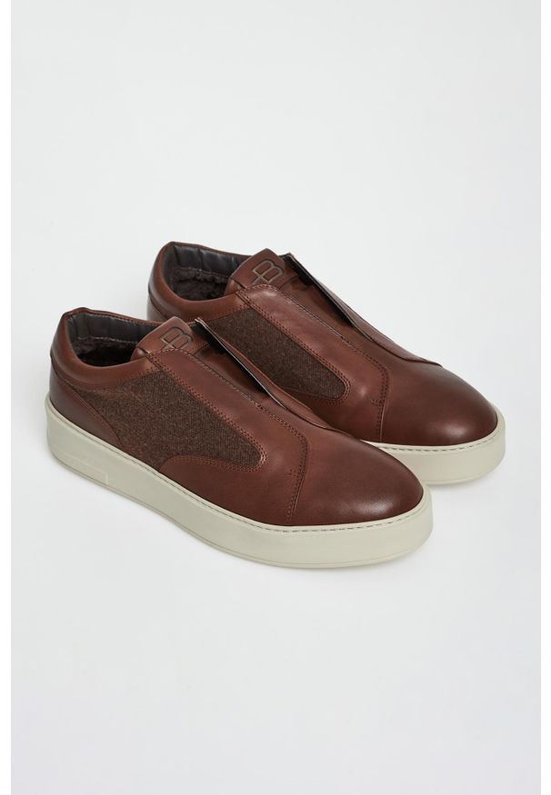 Baldinini - Sneakersy męskie skórzane BALDININI. Materiał: skóra