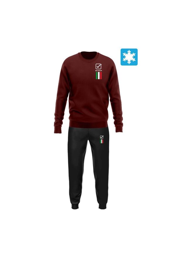 Givova Italia 100 dres męski polar L. Kolor: czerwony. Materiał: polar, dresówka