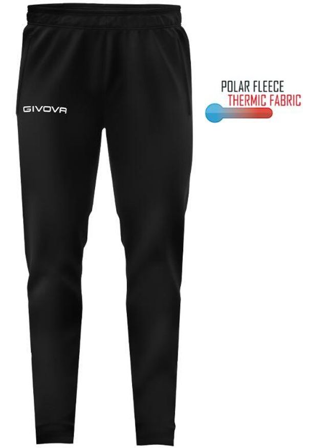 Spodnie sportowe Givova Panta Cuba Polarfleece P023 2XS. Kolor: czarny. Długość: długie