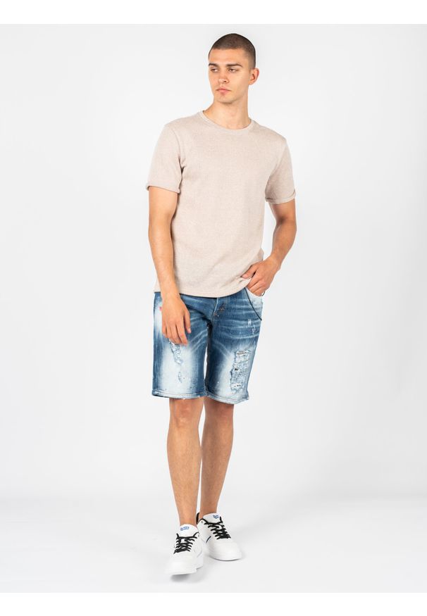 Xagon Man T-Shirt | P23 082 JX 2364 | Mężczyzna | Beżowy. Okazja: na co dzień. Kolor: beżowy. Materiał: bawełna, akryl. Styl: casual