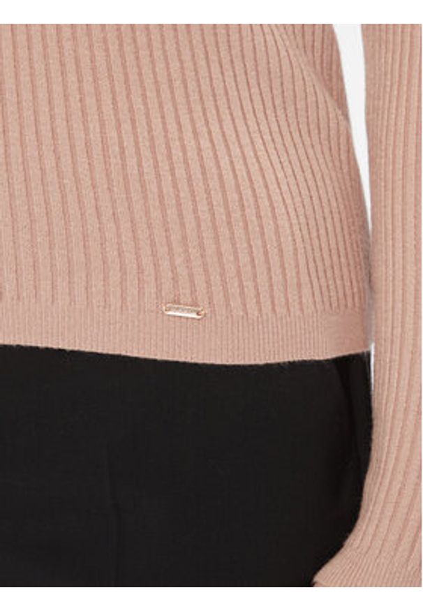 Fracomina Golf FS23WT7025K50401 Brązowy Slim Fit. Typ kołnierza: golf. Kolor: brązowy