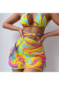 Intica - Bikini trzyczęściowe na plażę z elastycznego materiału Evely. Kolor: wielokolorowy. Materiał: materiał #2