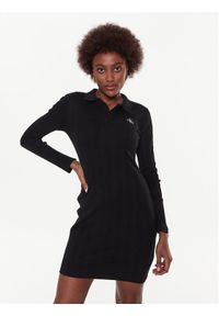 Calvin Klein Jeans Sukienka dzianinowa J20J220352 Czarny Regular Fit. Kolor: czarny. Materiał: dzianina, bawełna