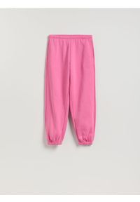 Reserved - Spodnie dresowe z bawełną - różowy. Kolor: różowy. Materiał: bawełna, dresówka #1
