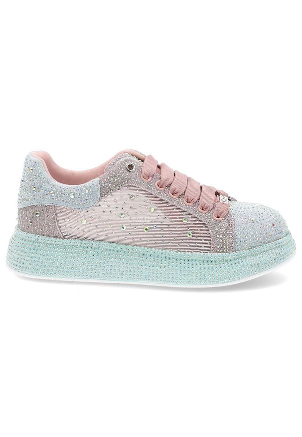 GOE - Wielobarwne Sneakersy Goe Błyszczące Stylowe Obuwie Damskie. Okazja: na co dzień. Materiał: materiał. Wzór: aplikacja. Styl: elegancki