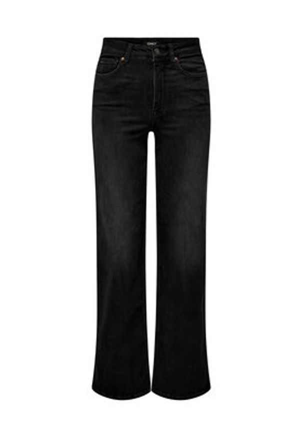 only - ONLY Jeansy 15299796 Czarny Wide Leg. Kolor: czarny