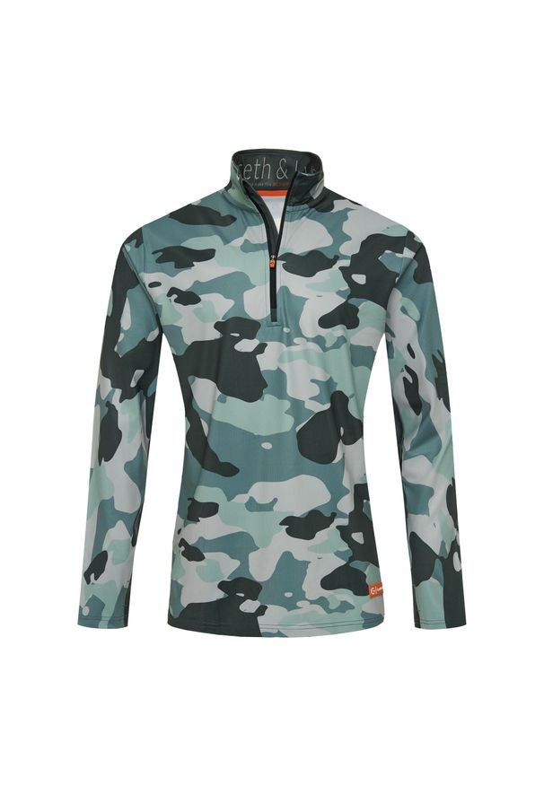 GARETH & LUCAS - Bluza narciarska Męska Gareth & Lucas The One Hundred and Three. Kolor: zielony, brązowy, wielokolorowy. Materiał: poliester, elastan. Sezon: zima. Sport: narciarstwo