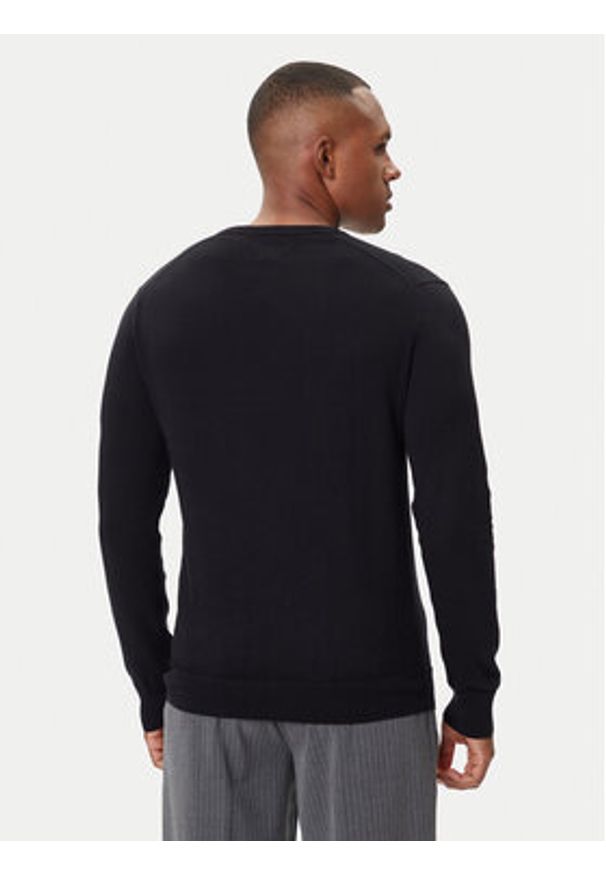 Polo Ralph Lauren Sweter Ls Sf Vn Pp 710670789003 Czarny Regular Fit. Typ kołnierza: polo. Kolor: czarny. Materiał: bawełna