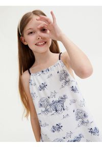 Reserved - Wzorzysta bluzka - biały. Kolor: biały. Materiał: bawełna. Długość rękawa: na ramiączkach #1