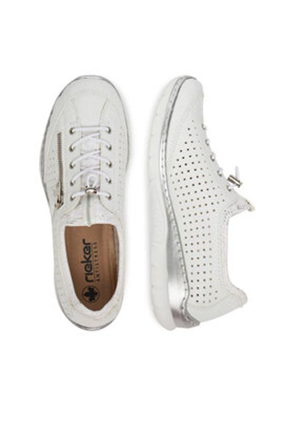 Rieker Sneakersy L3296-82 Biały. Kolor: biały. Materiał: materiał, syntetyk
