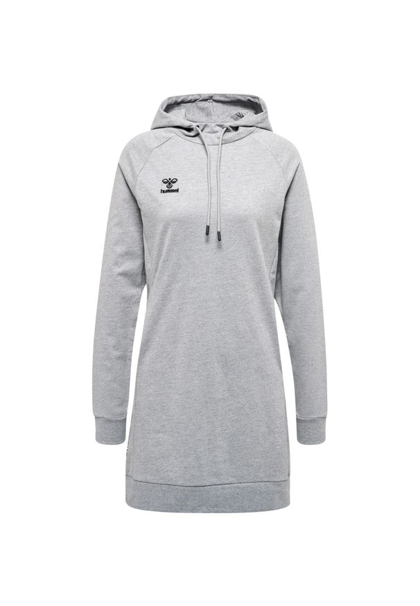 Damska bawełniana sukienka swetrowa Hummel Move Grid. Kolor: szary. Materiał: bawełna. Typ sukienki: sportowe. Styl: sportowy